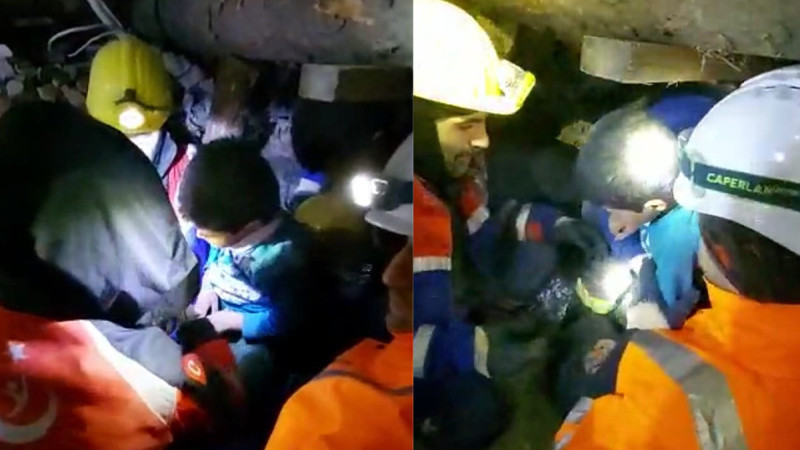 Maden işçileri minik Ahmet'i böyle çıkardı