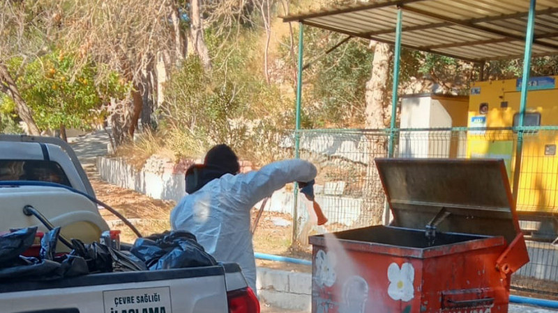 Deprem bölgesi haşere oluşumuna karşı ilaçlandı