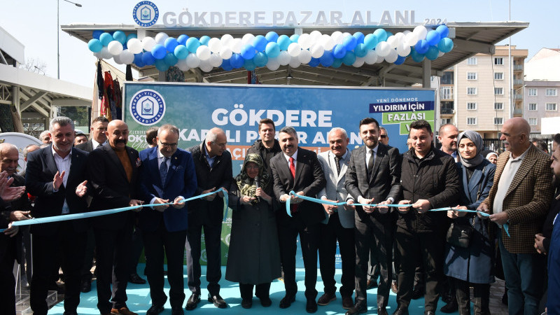 Gökdere çarşısı yeni yüzüyle hizmete girdi