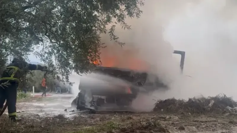 Bursa'da otomobile çarpışan tanker böyle patladı