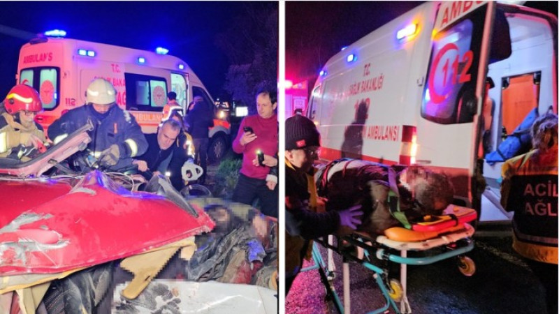 Bursa'da otomobil ile tır çarpıştı! Yaralıları itfaiye erleri kurtardı