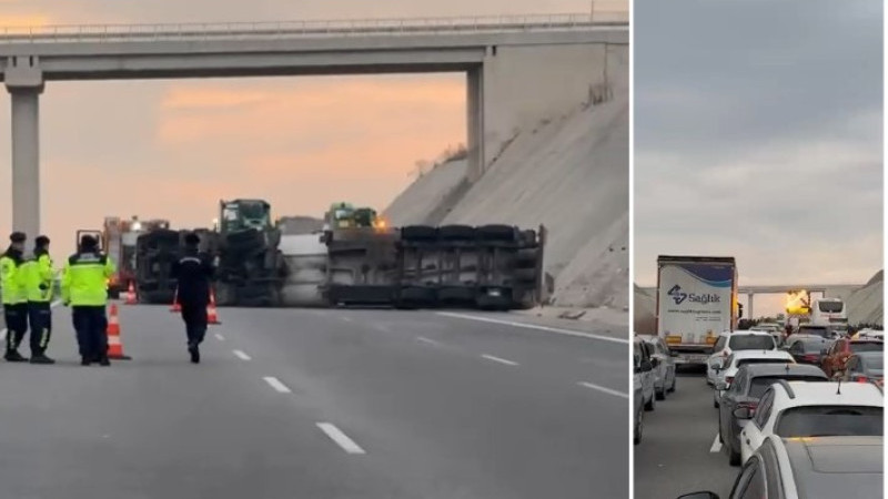 Tanker otoyolu birbirine kattı! Bursa İzmir otobanı trafiğe kapandı