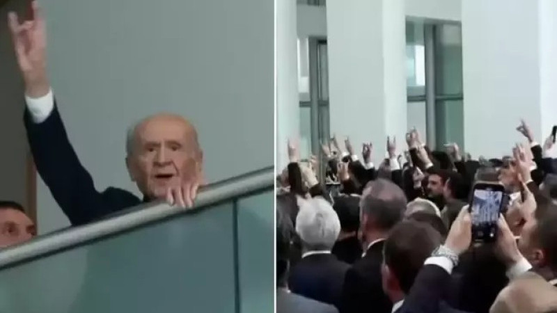 Bahçeli, Genel Merkez'de! Partililere 