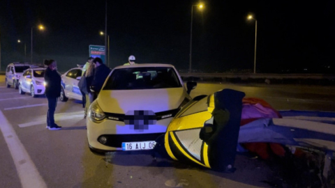 Bursa'da kontrolden çıkan araç takla attı!