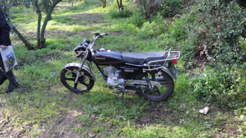 Hırsızlar bu sefer çaldığı motosikleti gömmüş!