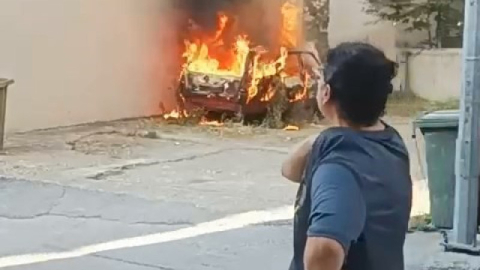 Bursa'da torpille oynayan çocuklar aracı yaktı