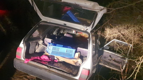 Kontrolden çıktı şarampole uçtu