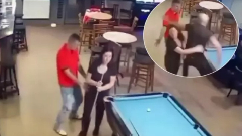 Eşini taciz eden adama öyle bir ders verdi ki...