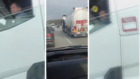 Bursa trafiğinde bir garip yol verme tartışması...