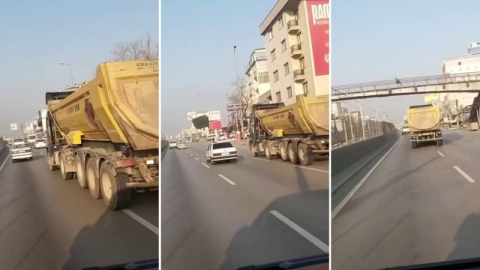 Bursa'da hafriyat kamyonu trafiği birbirine kattı!