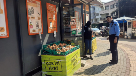 Osmangazi'de kaldırım işgaline zabıta denetimi