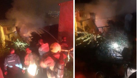 Bursa'da evin çatı katı alev alev yandı