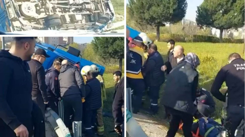 Bursa'da kargo aracı devrildi! İşçiler yaralandı
