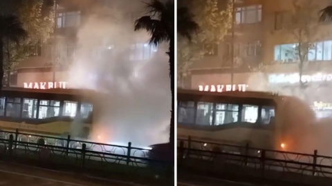 Belediye otobüsü ortalığı toz dumana kattı!