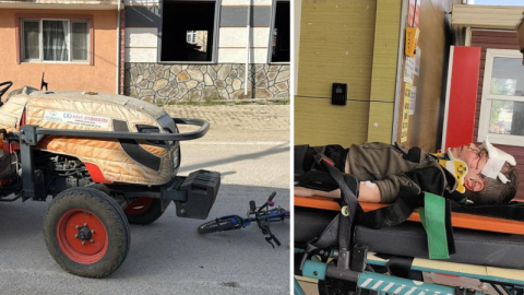 Bursa'da 6 yaşındaki bisikletli, traktöre çarptı!