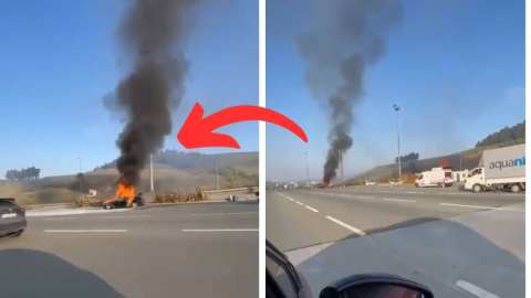 Bursa'da otomobil alev alev yandı!