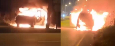 Bursa’da seyir halindeki otomobil alev alev yandı