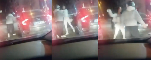 Bursa’da kadın sürücü trafikte tartıştığı motosikletliye tekme tokat saldırdı