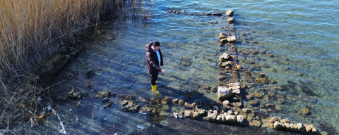 İznik Gölü'nde sular çekildi... Bir tarihi eser daha günyüzüne çıktı