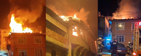 Bursa'da metruk binada korkutan yangın