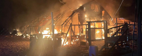 Bursa'da çiftlik yangını: Yüzlerce hayvan telef oldu