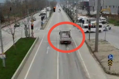 Bursa'da kırmızı ışık ihlali yapan araçlar dron ile tespit edildi