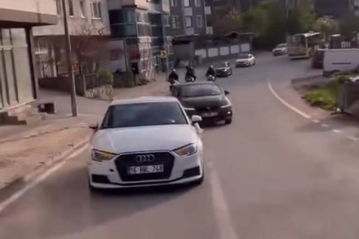 Düğün konvoyunda tehlikeli şov