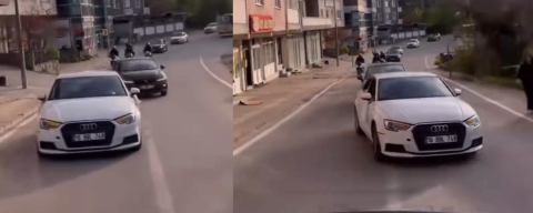 Düğün konvoyunda tehlikeli şov