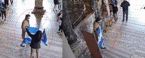 Ayasofya Camii'nde Bizans bayraklı provokasyon