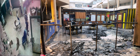Fenerbahçeliler Derneği'ni kundaklayan 2 çocuk yakalandı