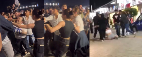 Gençler konserde birbirine girdi! Tekme ve yumruklar havada uçuştu