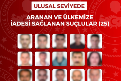 Kırmızı bülten ve ulusal seviyede aranan 54 suçlu yakalanarak Türkiye’ye iade edildi