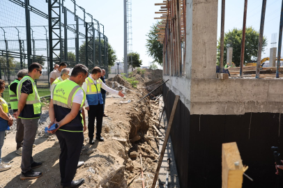 Başkan Vekili Biba Şahin Başol Spor Kompleksi'nde incelemelerde bulundu