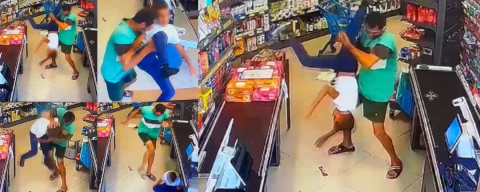 Marketteki çocuğu yerden yere vurarak feci şekilde darp etti!