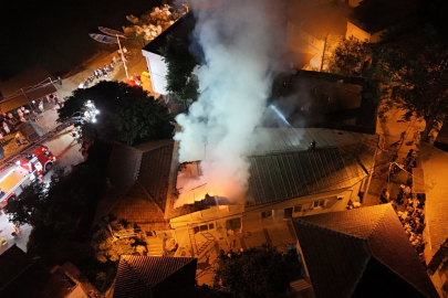 Gölyazı'da geceyi aydınlatan yangın