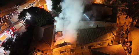 Gölyazı'da geceyi aydınlatan yangın