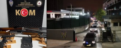 Bursa'da suç örgütleriyle bağlantılı şahıslara operasyon! Çok sayıda silah ve mühimmat ele geçirildi