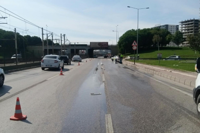 Bursa’da yola dökülen kimyasal madde yüzünden trafik kilitlendi